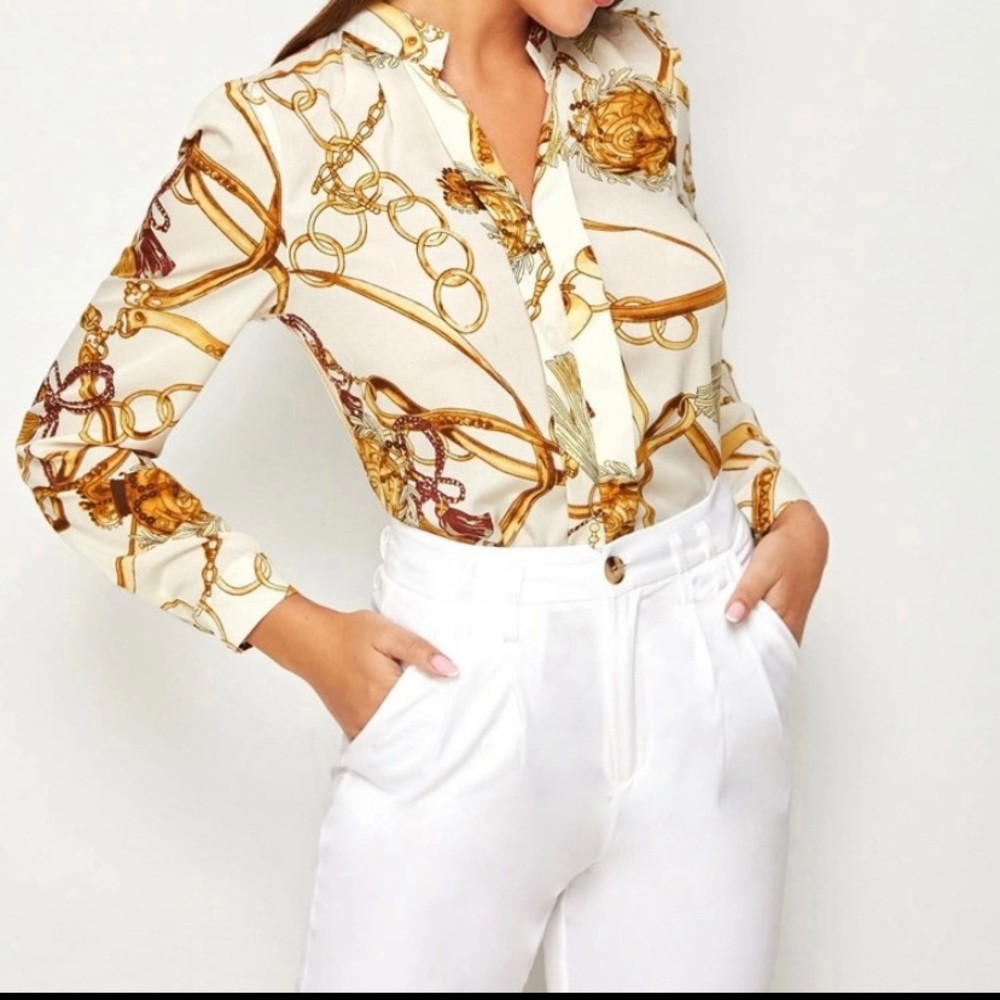 CHAIN PRINT BLOUSE